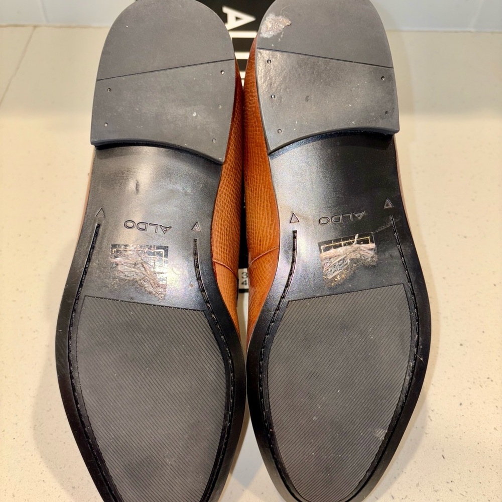 ALDO MENS SLIP ON DRESS LOAFER OLALEVIEL 10.5 US COGNAC - Picture 7 of 8